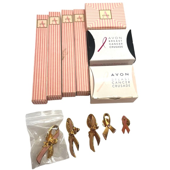3/$30 VINTAGE AVON BREAST CANCER AWARENESS LOT JEWELRY EARRING BRACELET PIN PEN - Picture 1 of 9